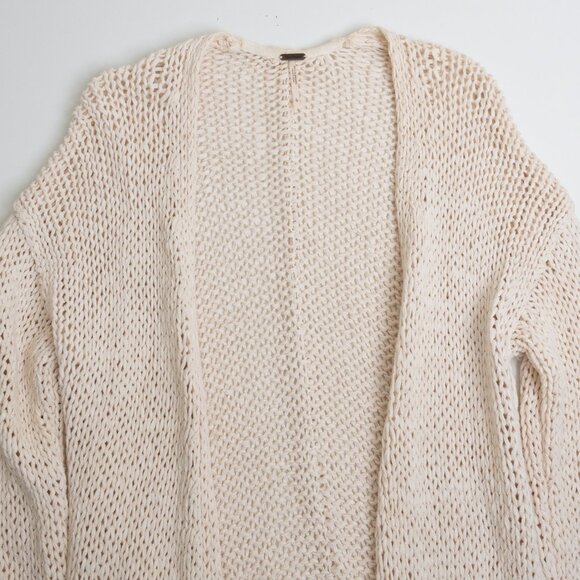Free People Simply Sienna Cardigan Ivory Open Front Sweater Large - Picture 4 of 13